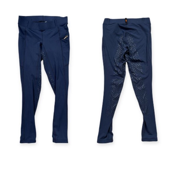 Kerrits Ice Fil Full Seat Tech Tight Blue Equestrian Riding Sz Large NEW *flaw - Picture 1 of 14